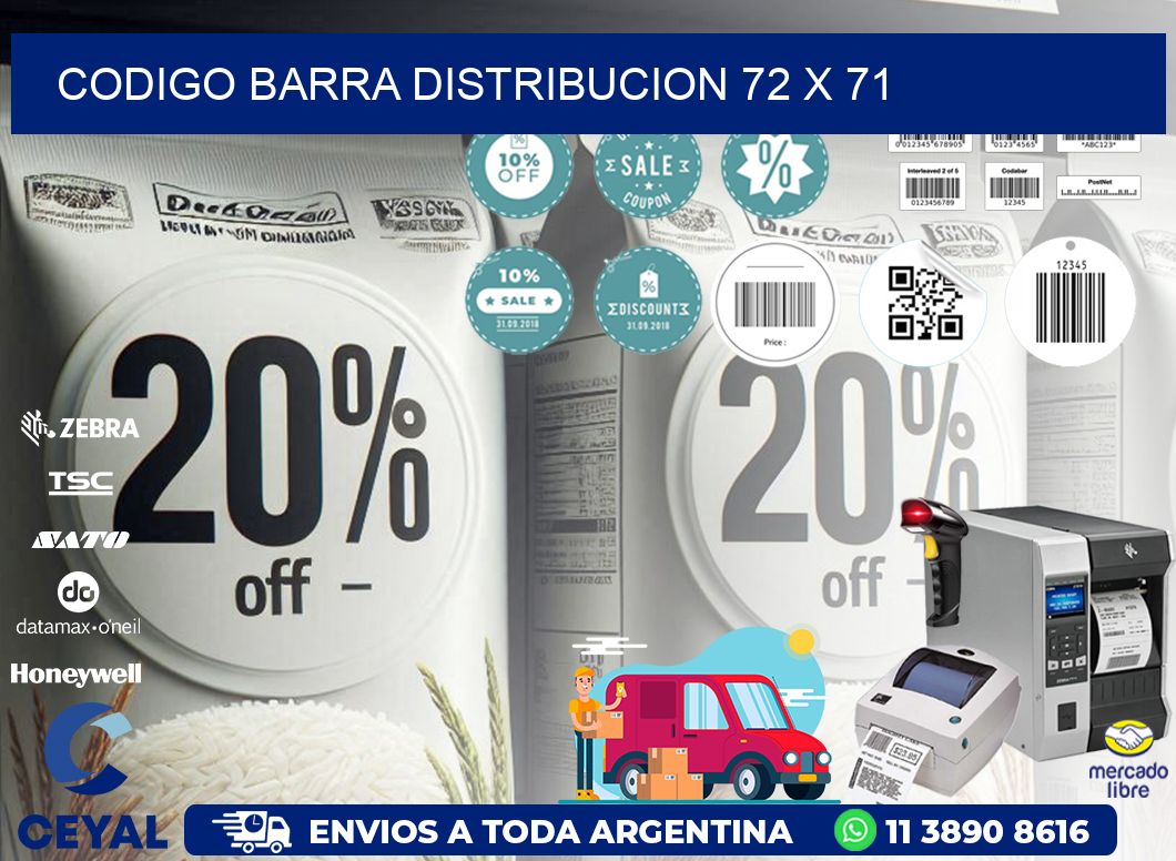 CODIGO BARRA DISTRIBUCION 72 x 71