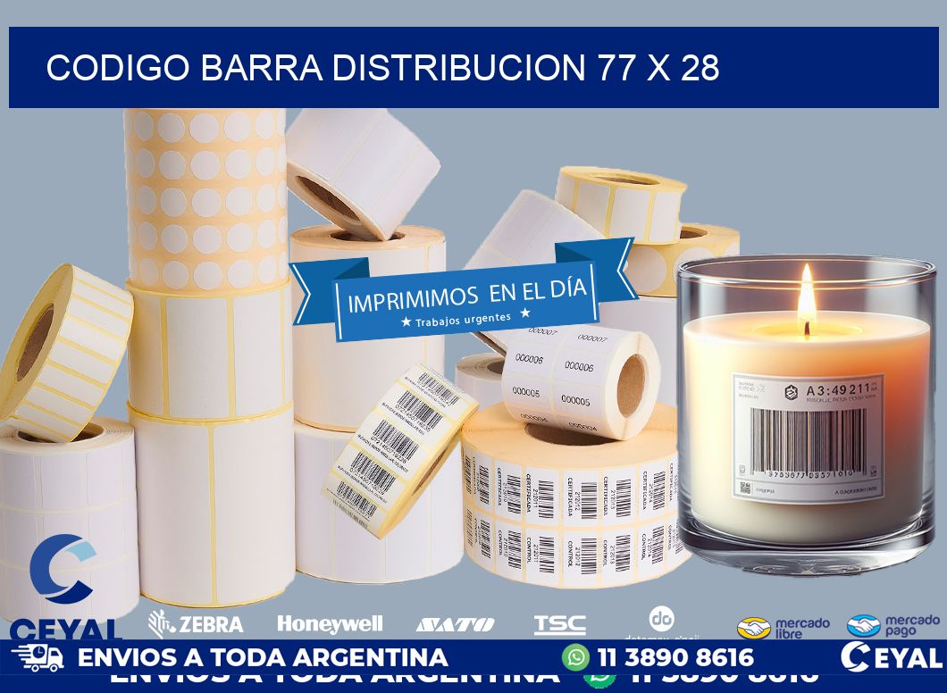 CODIGO BARRA DISTRIBUCION 77 x 28