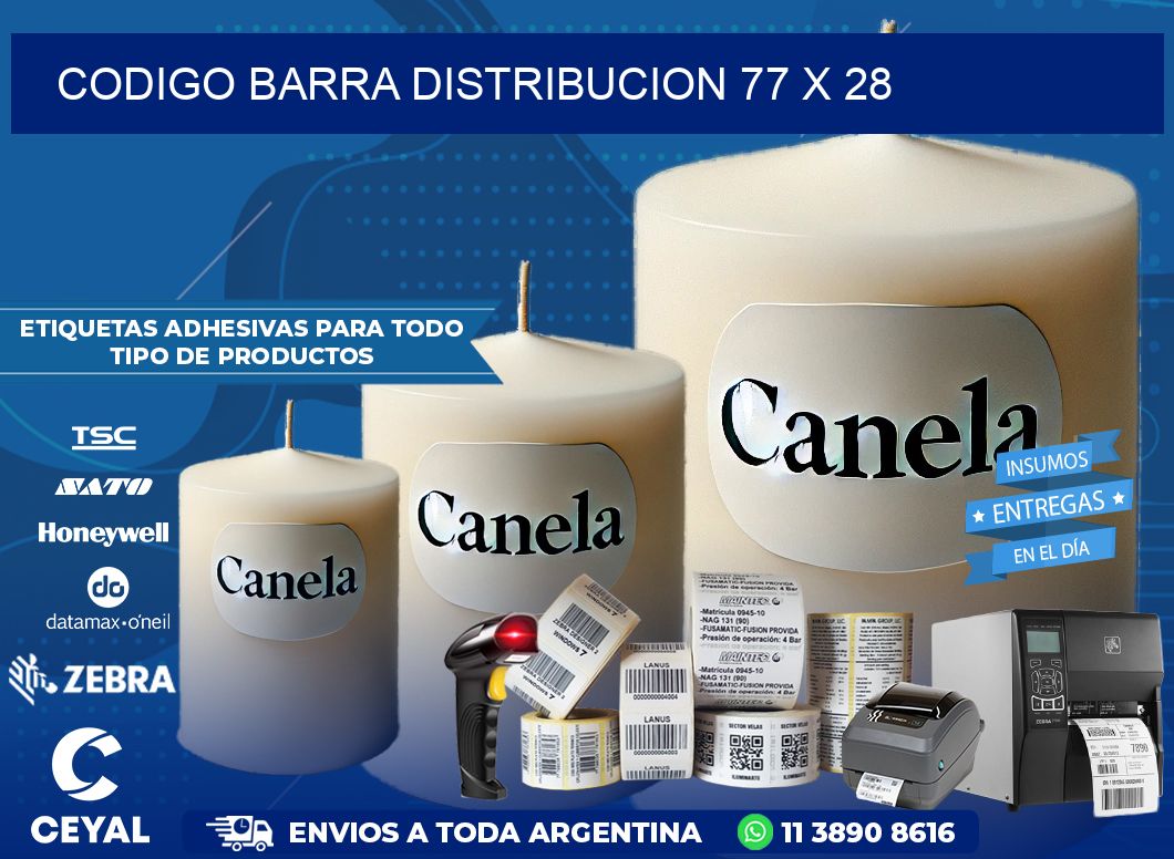 CODIGO BARRA DISTRIBUCION 77 x 28