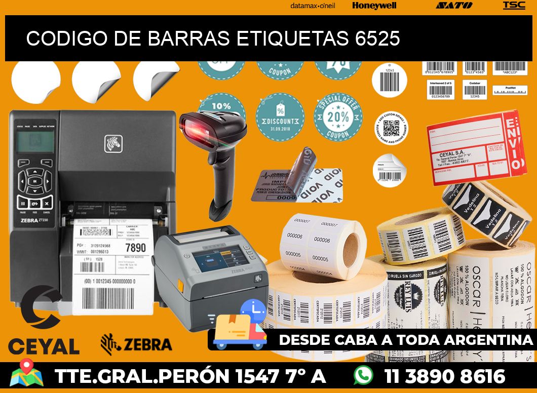 CODIGO DE BARRAS ETIQUETAS 6525