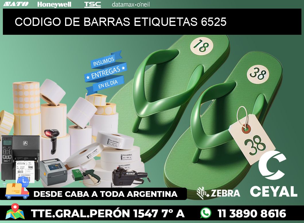 CODIGO DE BARRAS ETIQUETAS 6525