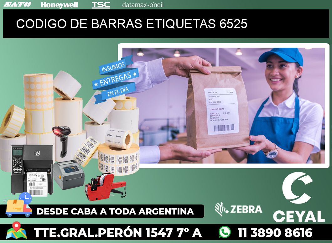 CODIGO DE BARRAS ETIQUETAS 6525