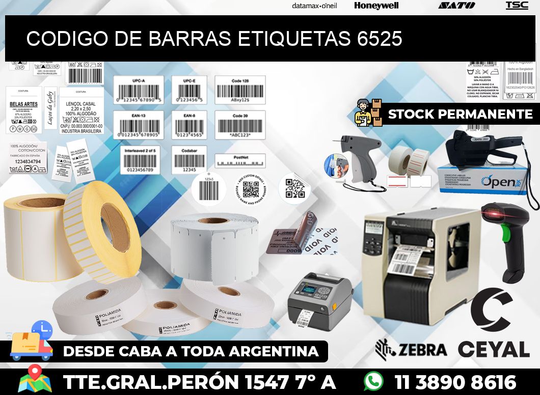 CODIGO DE BARRAS ETIQUETAS 6525