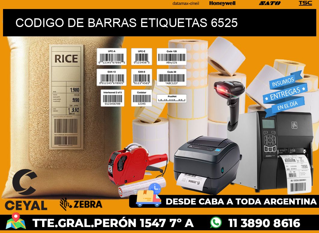 CODIGO DE BARRAS ETIQUETAS 6525