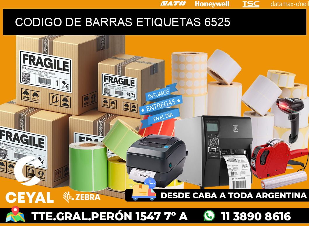 CODIGO DE BARRAS ETIQUETAS 6525