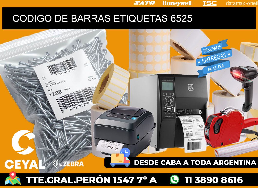 CODIGO DE BARRAS ETIQUETAS 6525