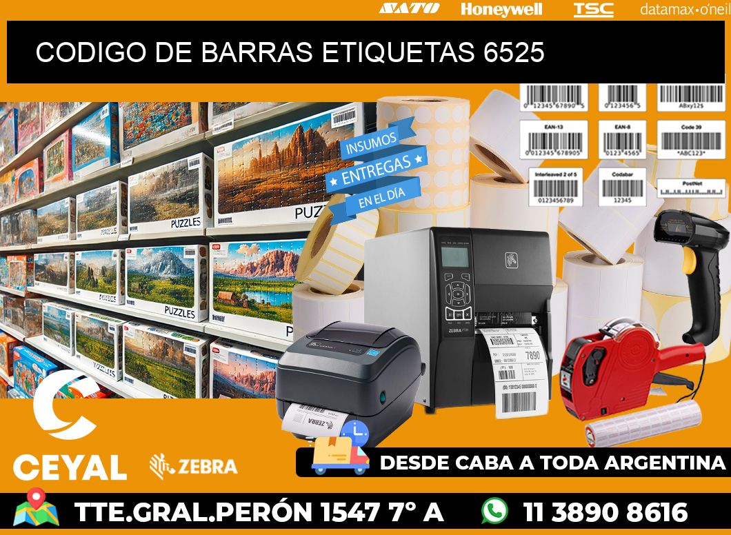 CODIGO DE BARRAS ETIQUETAS 6525