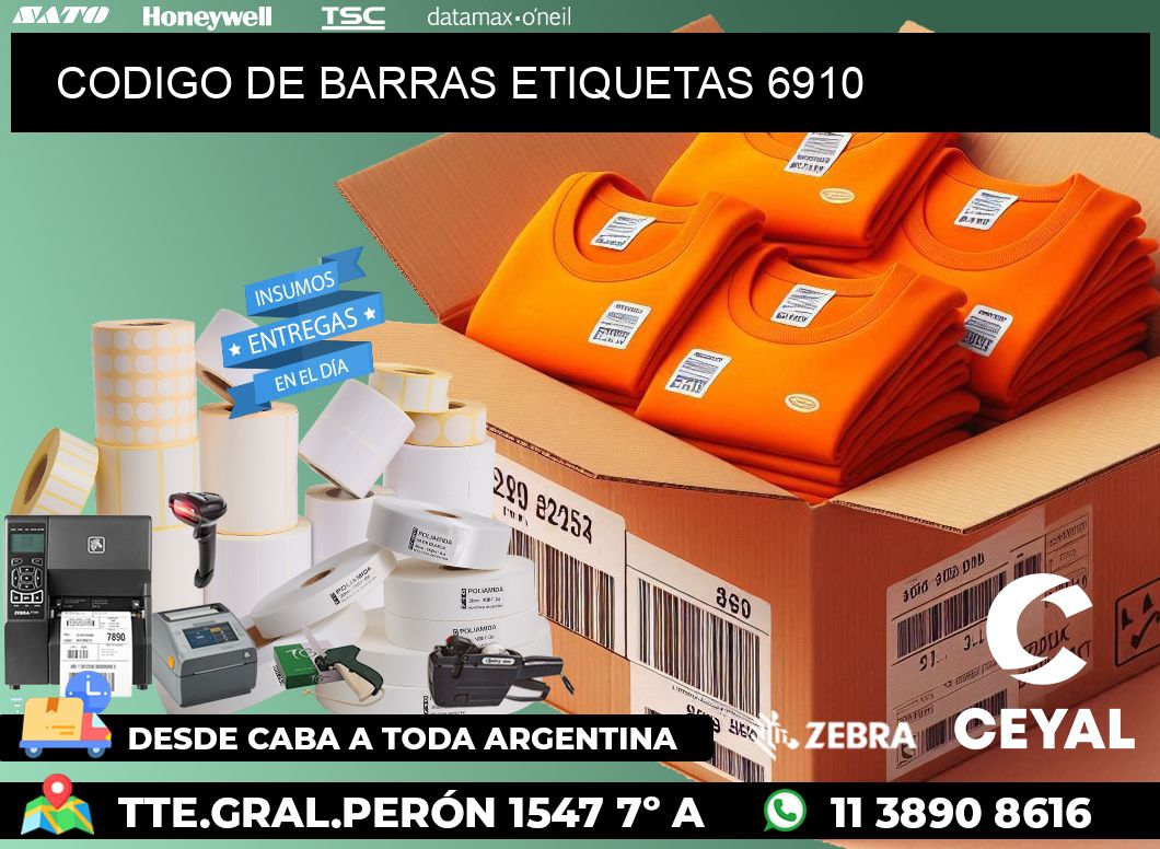 CODIGO DE BARRAS ETIQUETAS 6910