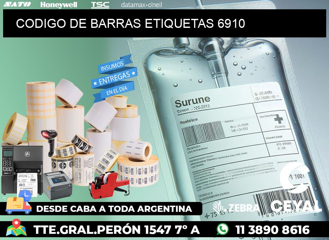 CODIGO DE BARRAS ETIQUETAS 6910