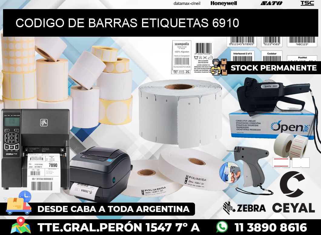 CODIGO DE BARRAS ETIQUETAS 6910