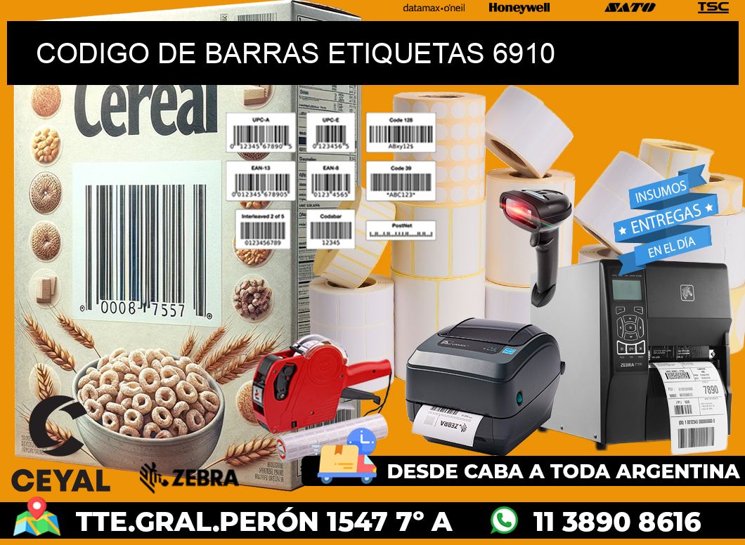 CODIGO DE BARRAS ETIQUETAS 6910