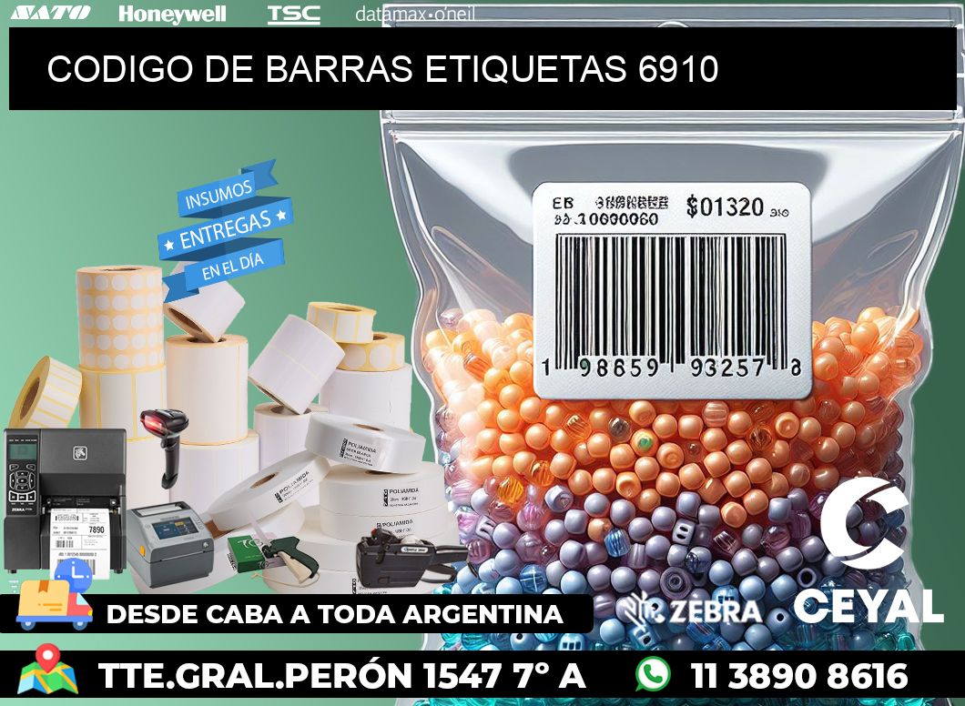 CODIGO DE BARRAS ETIQUETAS 6910