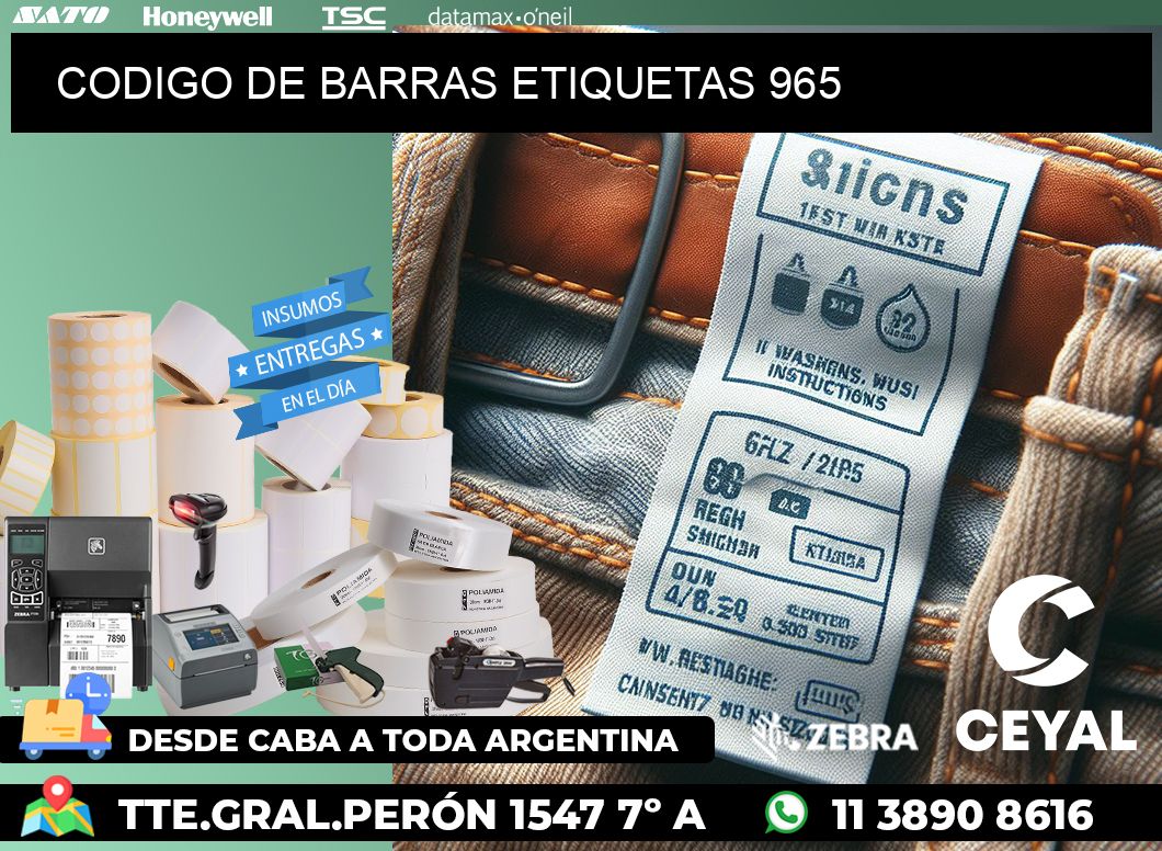 CODIGO DE BARRAS ETIQUETAS 965