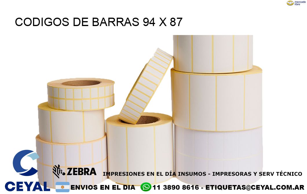 CODIGOS DE BARRAS 94 x 87