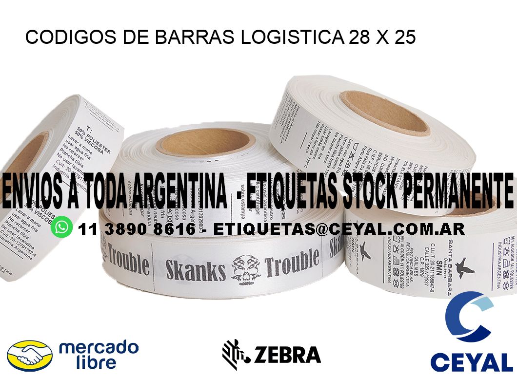 CODIGOS DE BARRAS LOGISTICA 28 x 25