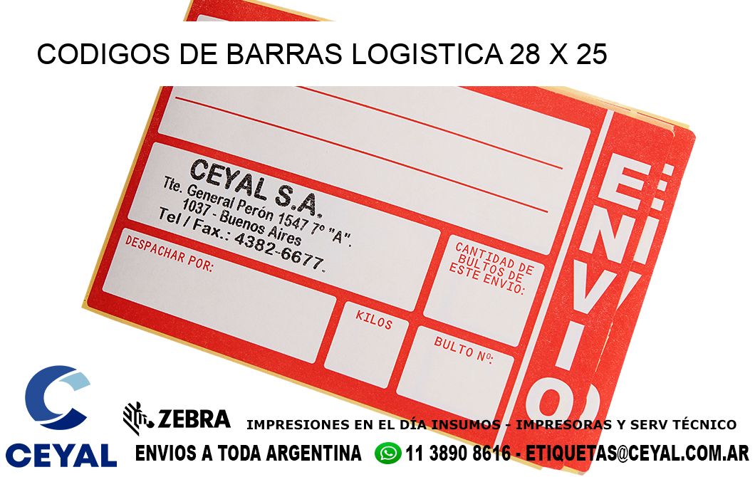 CODIGOS DE BARRAS LOGISTICA 28 x 25