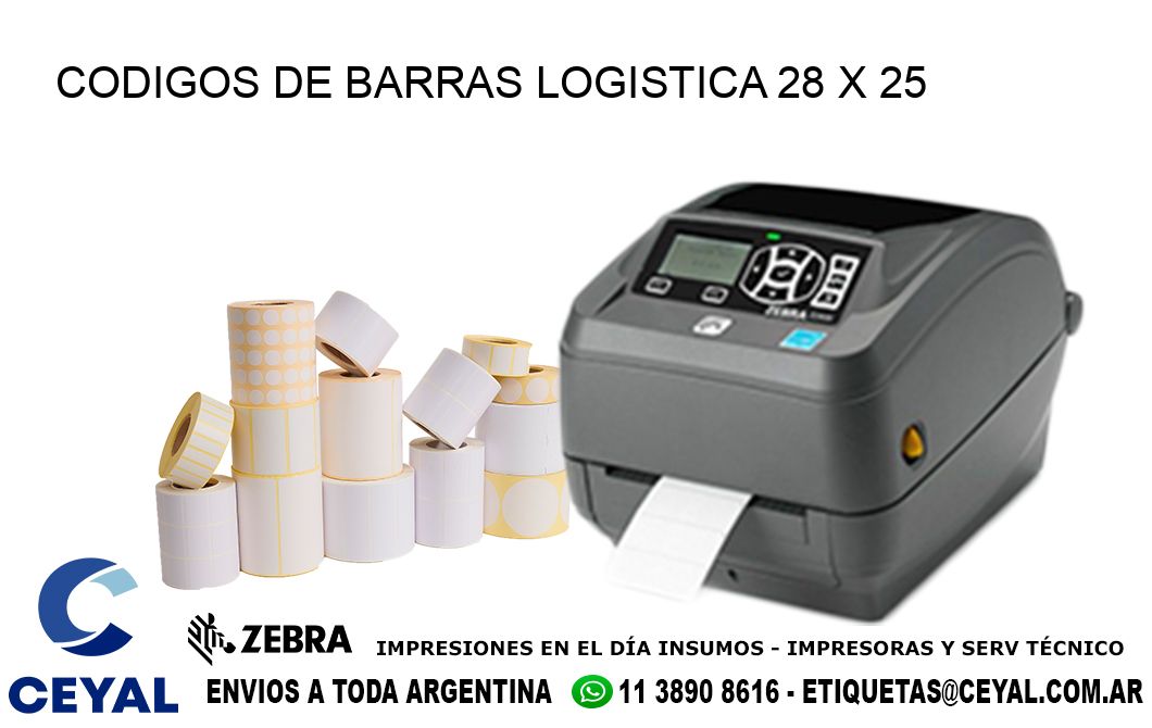 CODIGOS DE BARRAS LOGISTICA 28 x 25