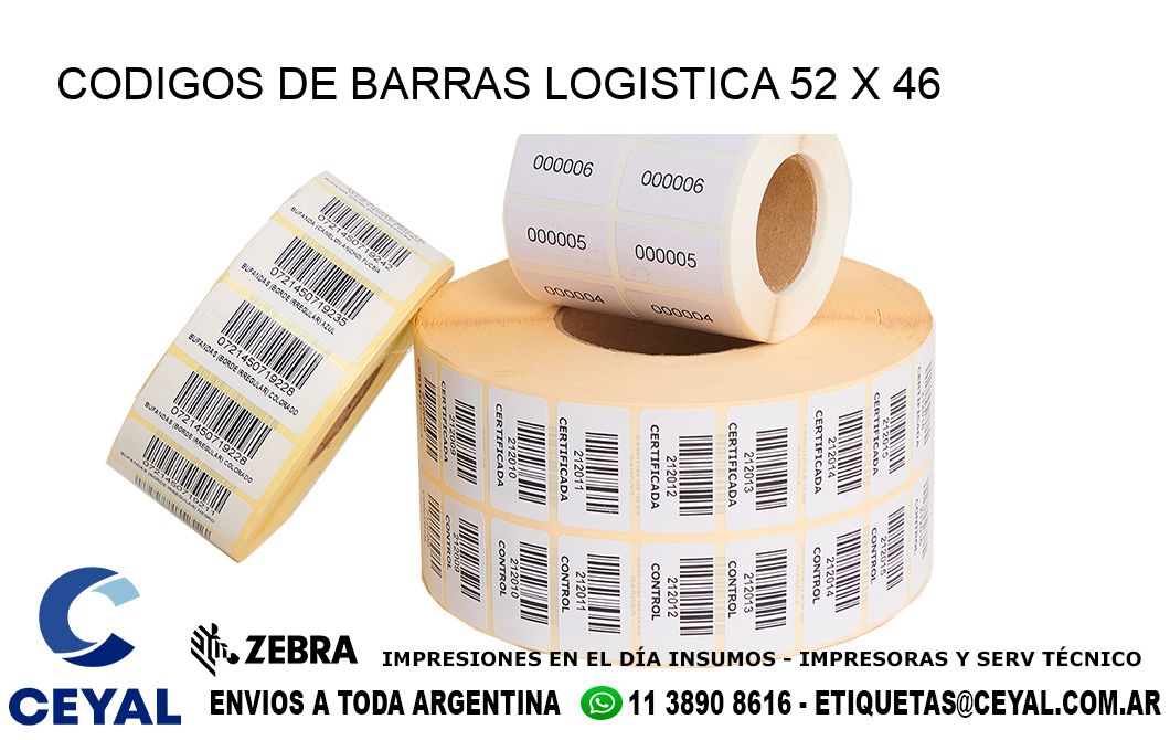 CODIGOS DE BARRAS LOGISTICA 52 x 46