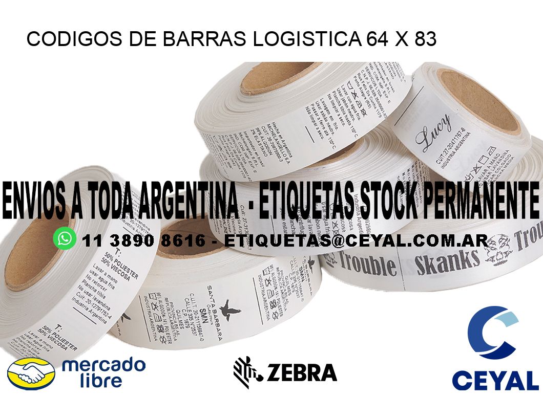 CODIGOS DE BARRAS LOGISTICA 64 x 83