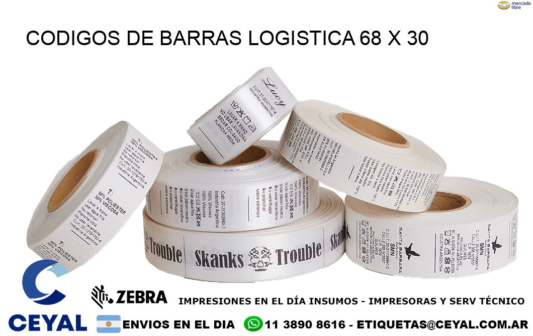 CODIGOS DE BARRAS LOGISTICA 68 x 30