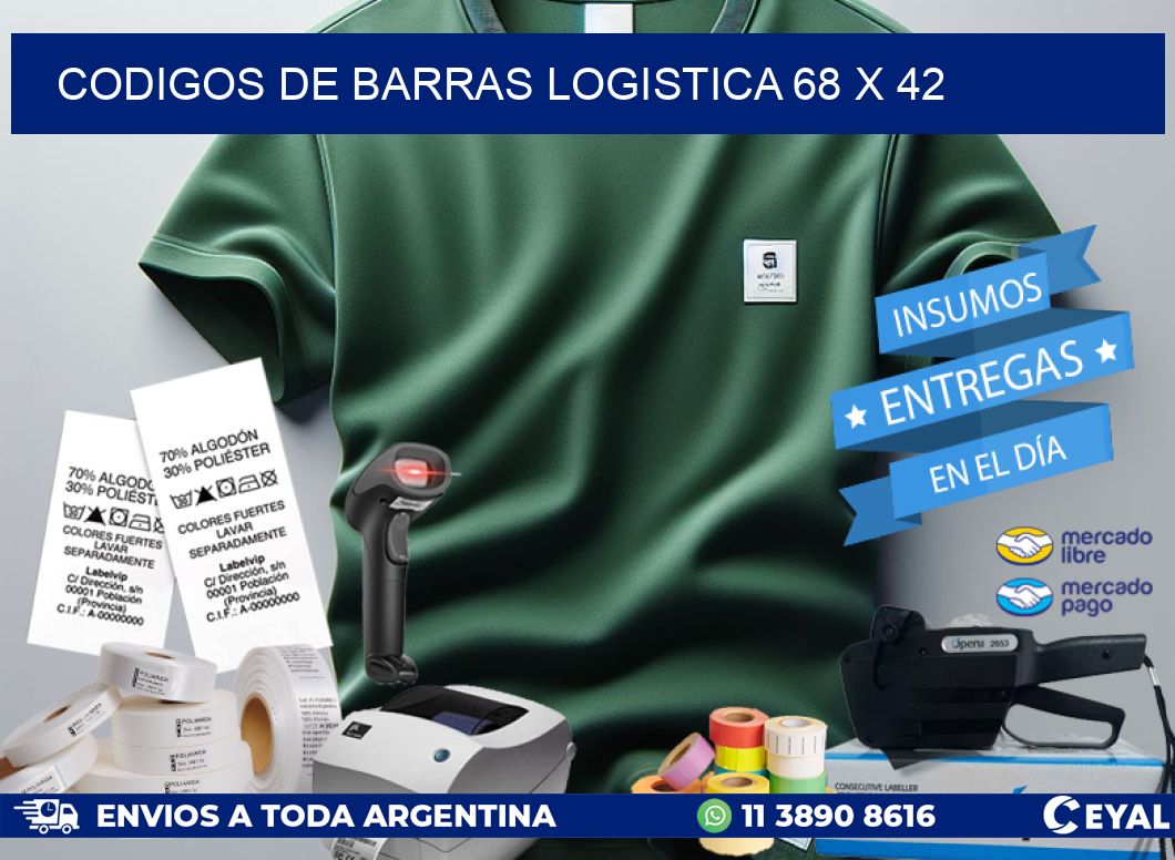 CODIGOS DE BARRAS LOGISTICA 68 x 42