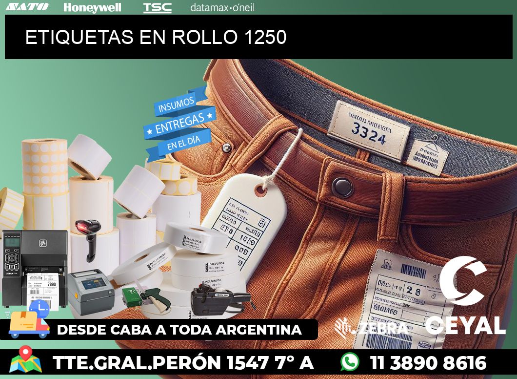 ETIQUETAS EN ROLLO 1250