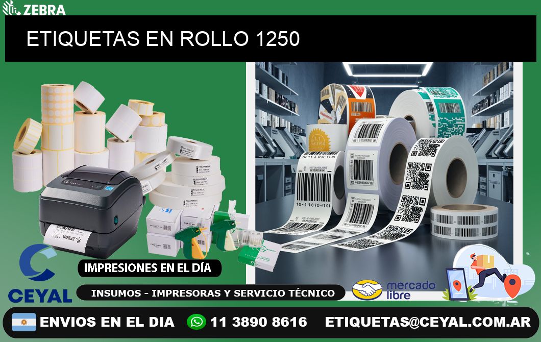 ETIQUETAS EN ROLLO 1250