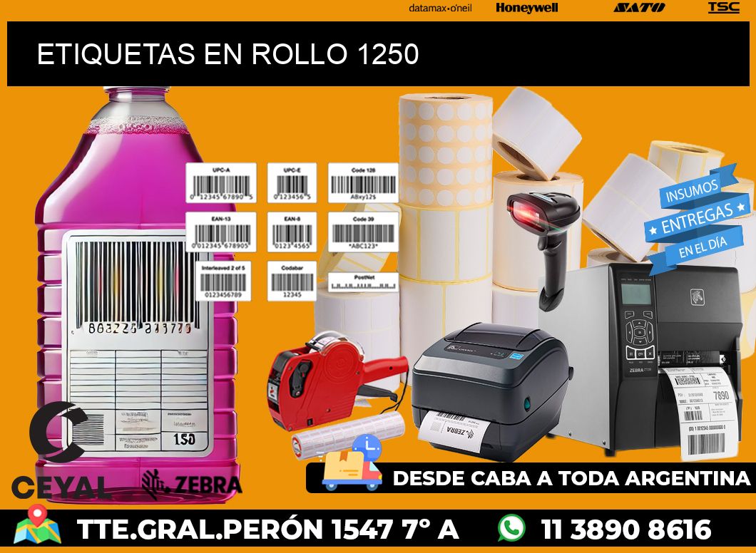 ETIQUETAS EN ROLLO 1250