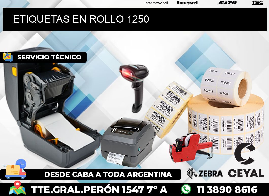 ETIQUETAS EN ROLLO 1250