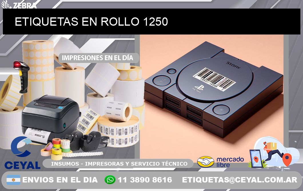 ETIQUETAS EN ROLLO 1250