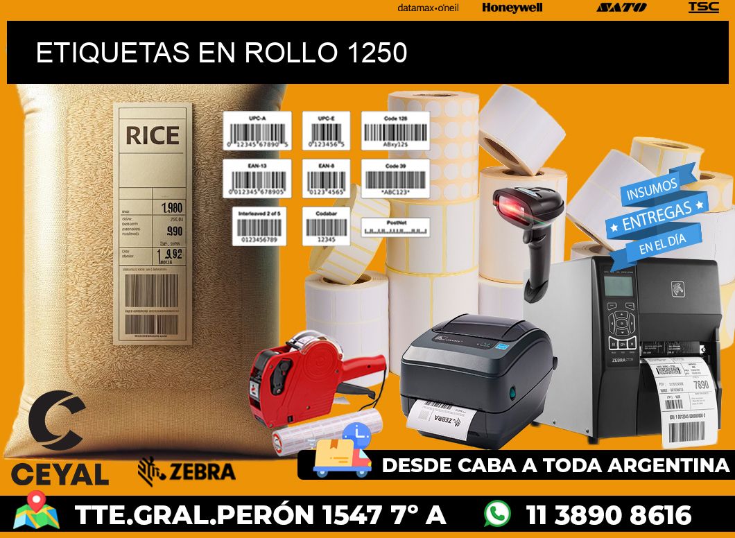 ETIQUETAS EN ROLLO 1250