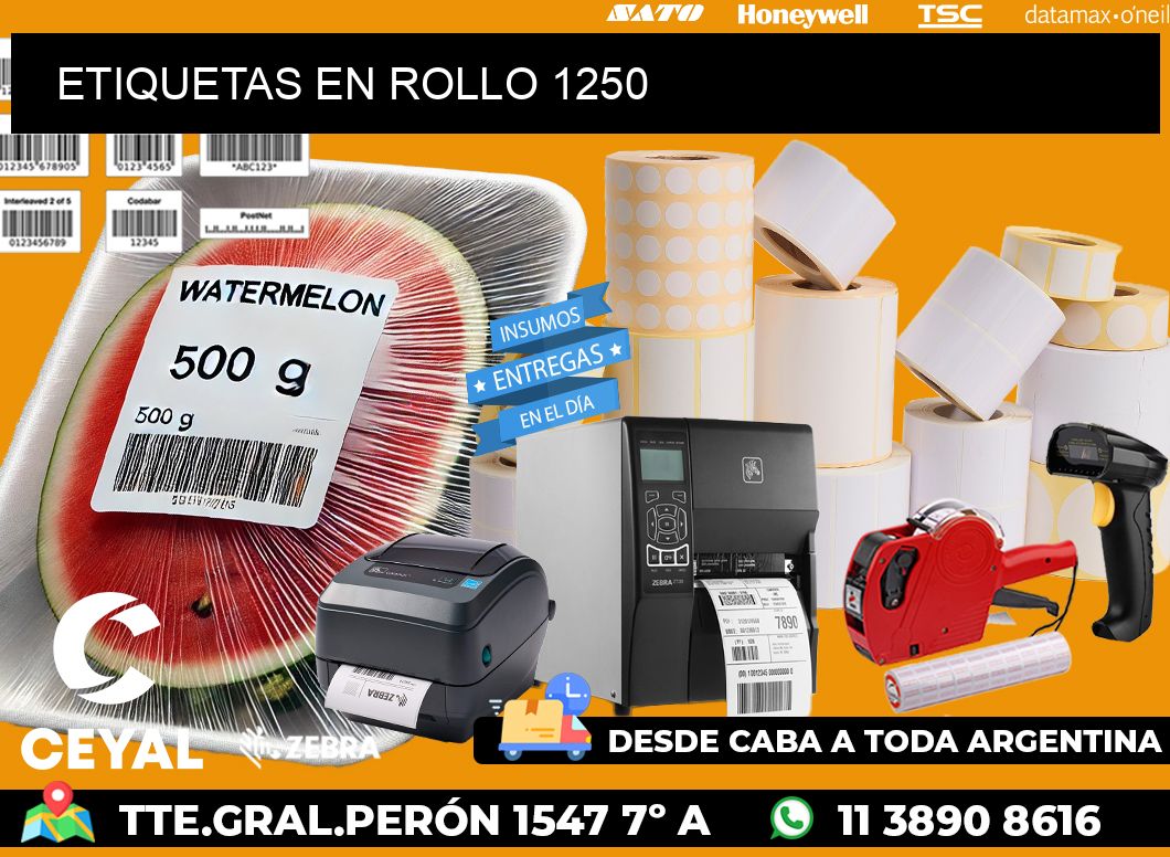 ETIQUETAS EN ROLLO 1250