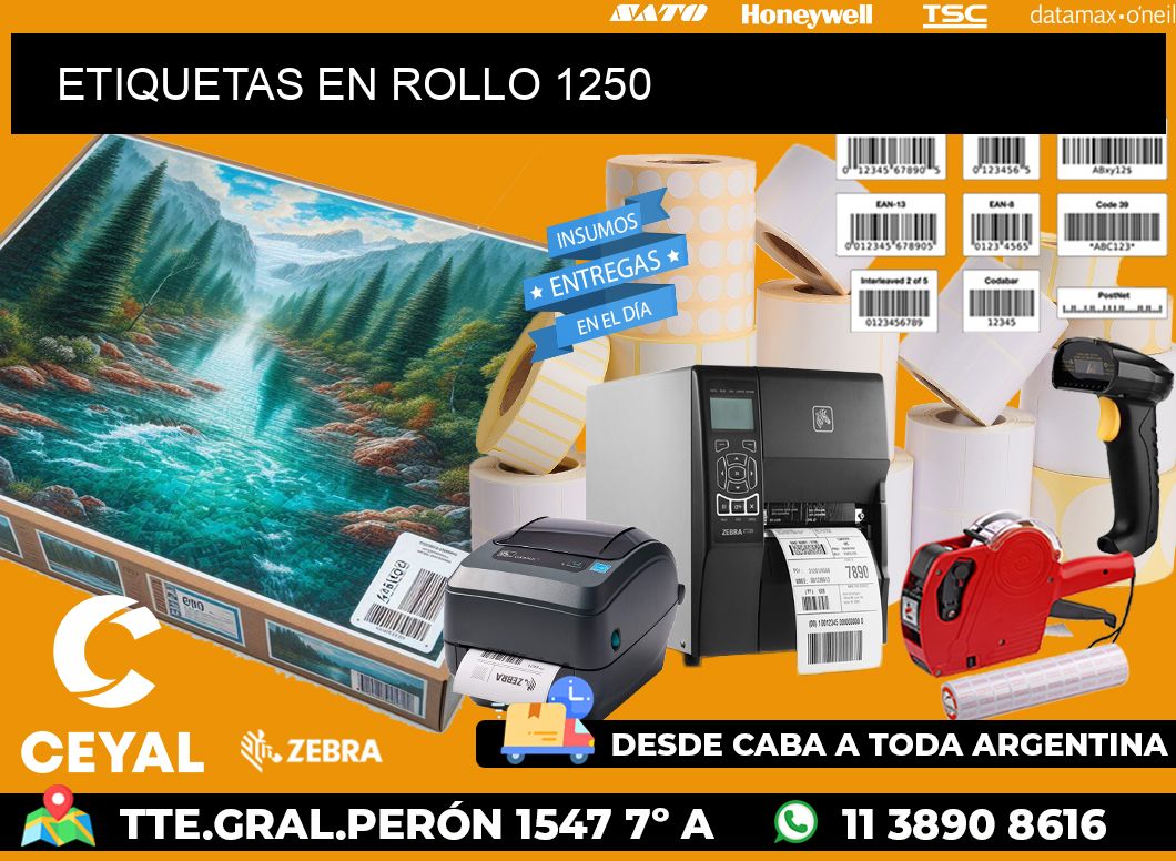 ETIQUETAS EN ROLLO 1250