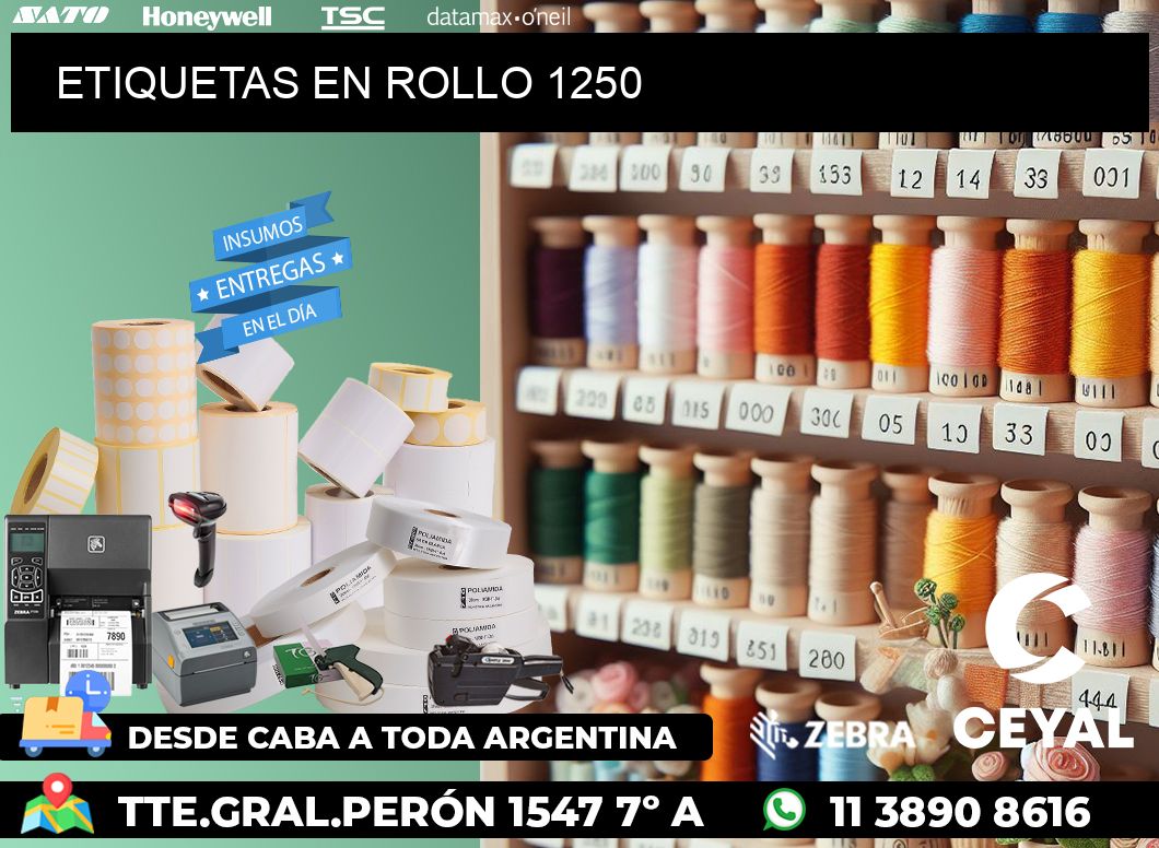 ETIQUETAS EN ROLLO 1250