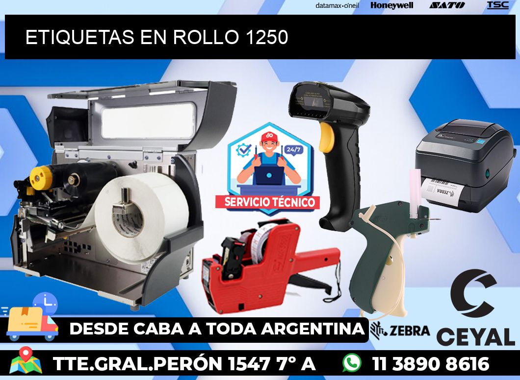 ETIQUETAS EN ROLLO 1250