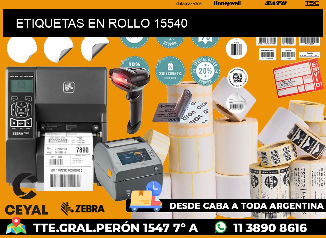 ETIQUETAS EN ROLLO 15540