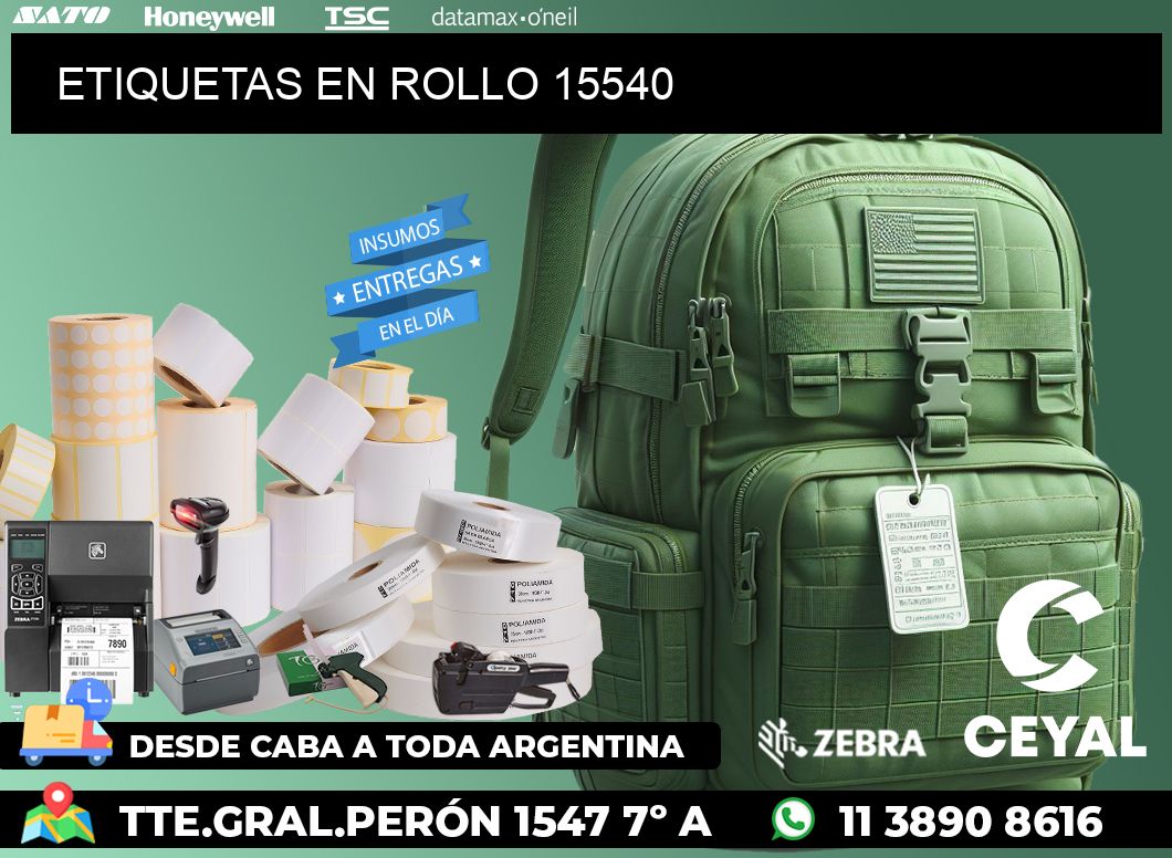 ETIQUETAS EN ROLLO 15540