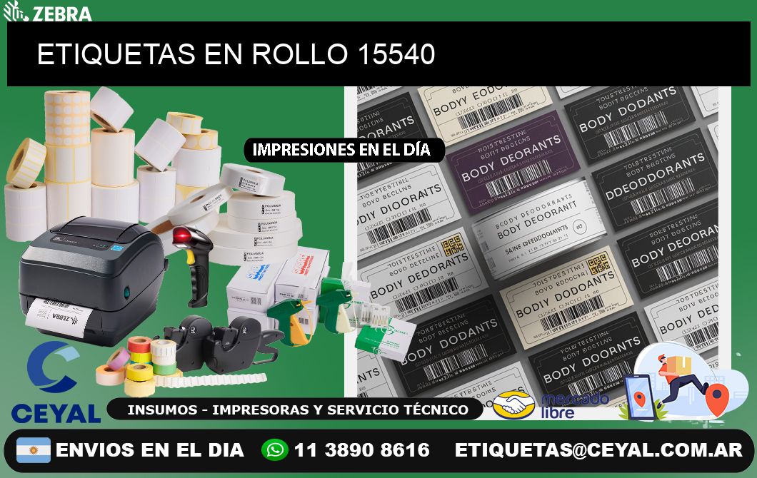 ETIQUETAS EN ROLLO 15540