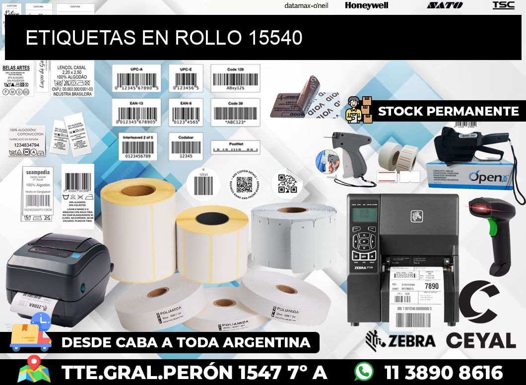 ETIQUETAS EN ROLLO 15540