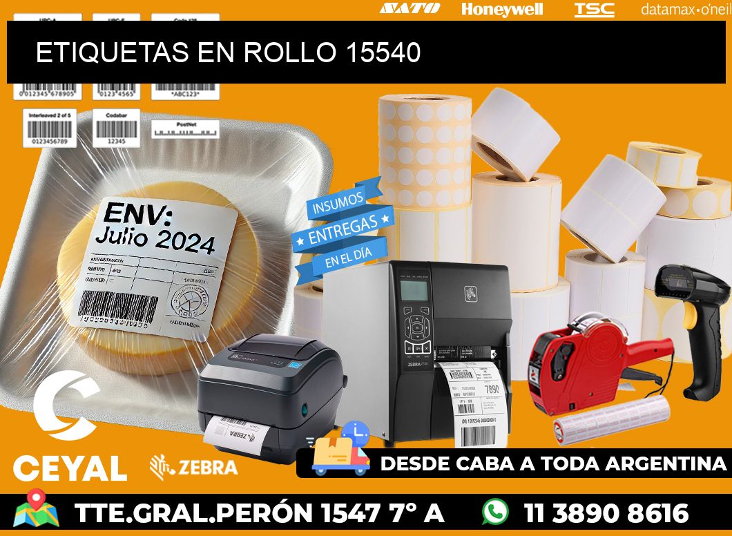 ETIQUETAS EN ROLLO 15540