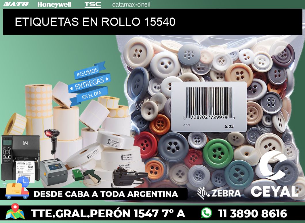 ETIQUETAS EN ROLLO 15540