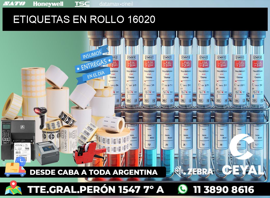 ETIQUETAS EN ROLLO 16020