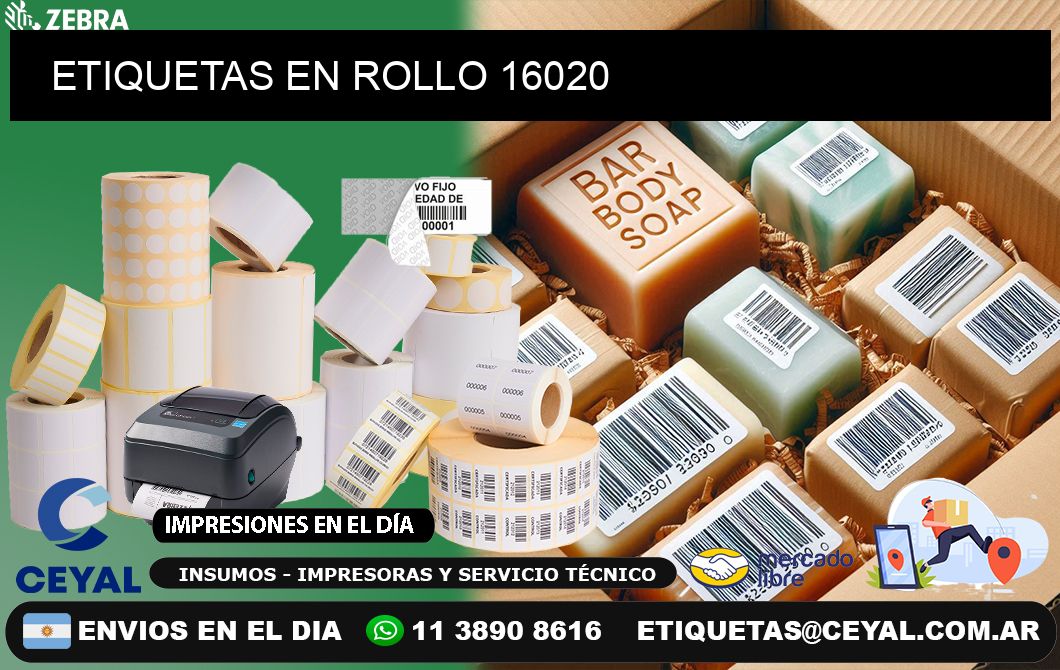 ETIQUETAS EN ROLLO 16020