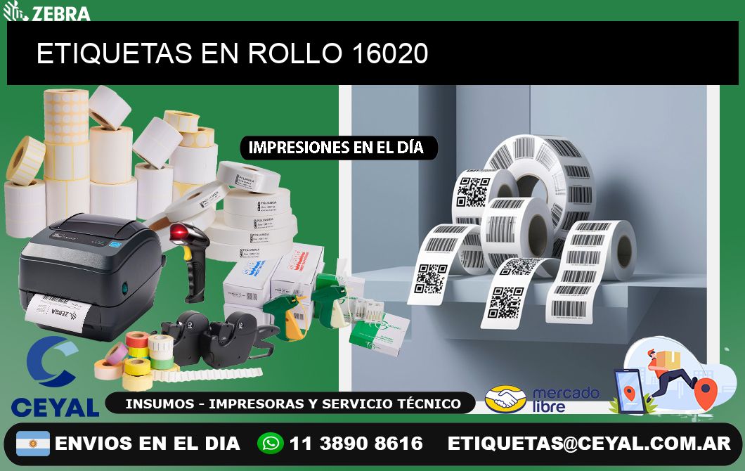 ETIQUETAS EN ROLLO 16020