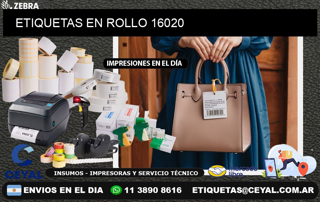 ETIQUETAS EN ROLLO 16020