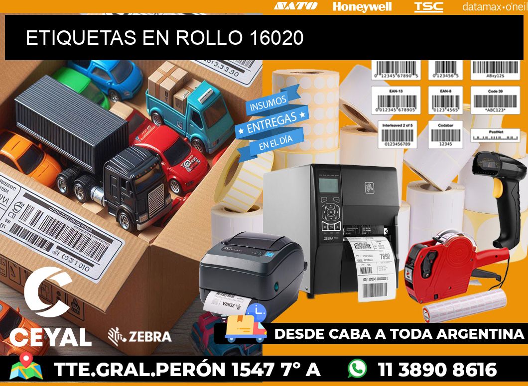 ETIQUETAS EN ROLLO 16020