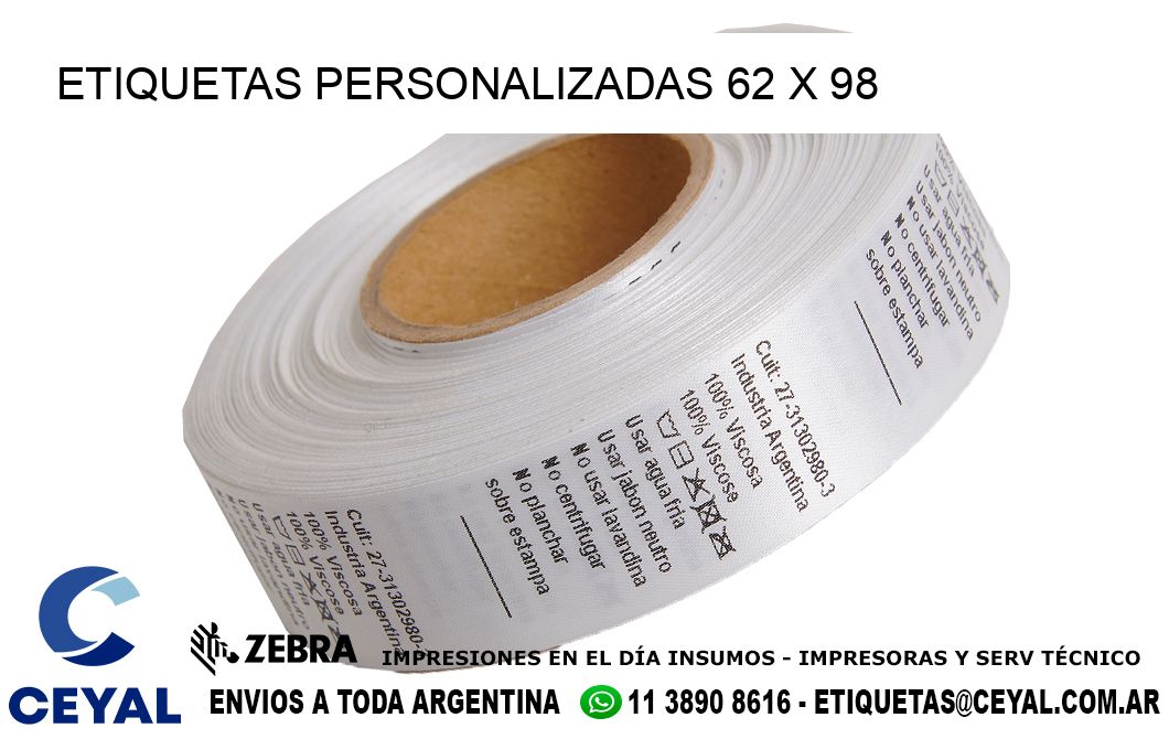 ETIQUETAS PERSONALIZADAS 62 x 98