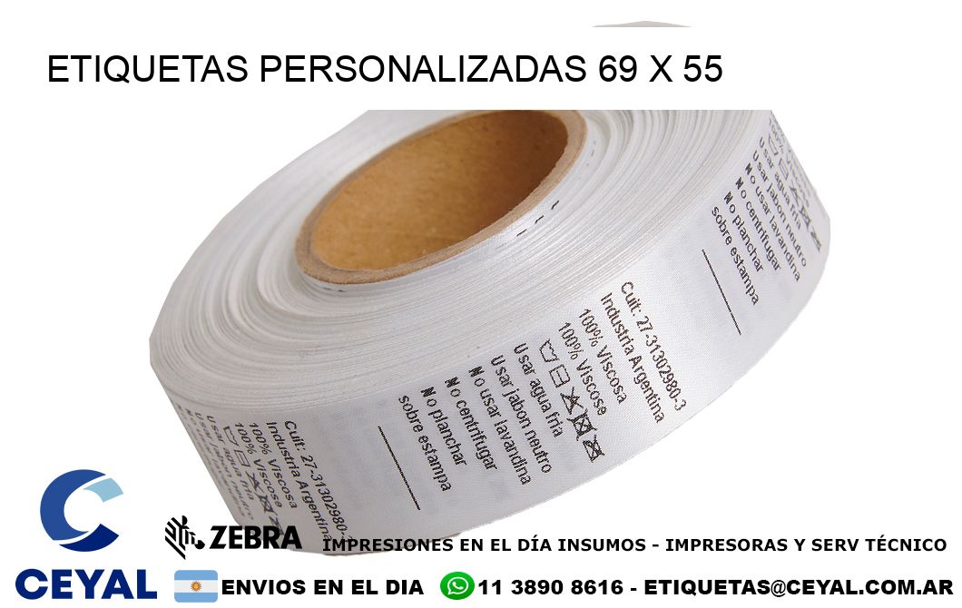 ETIQUETAS PERSONALIZADAS 69 x 55