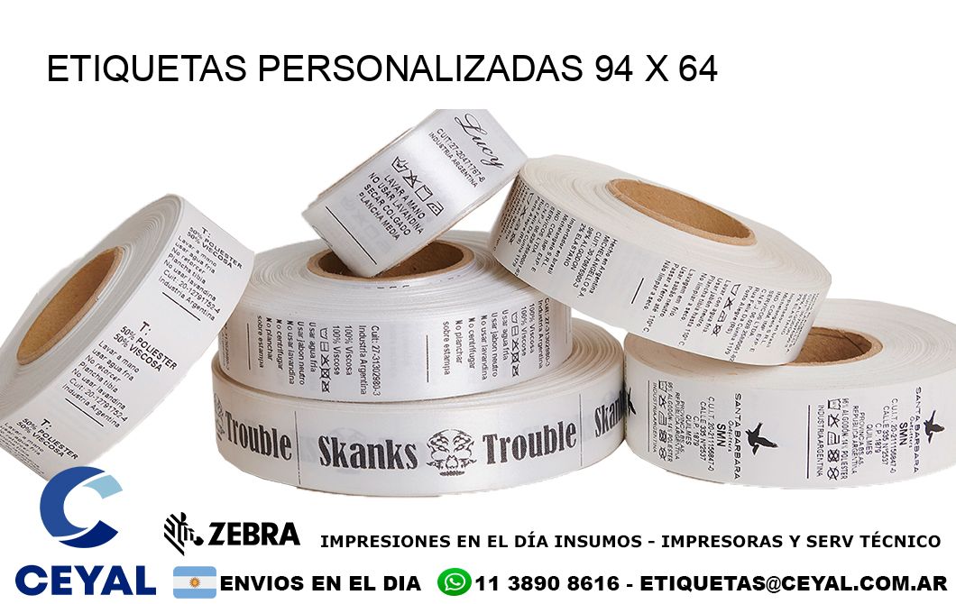 ETIQUETAS PERSONALIZADAS 94 x 64