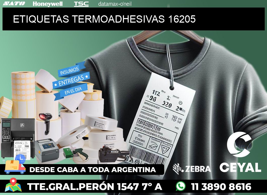 ETIQUETAS TERMOADHESIVAS 16205